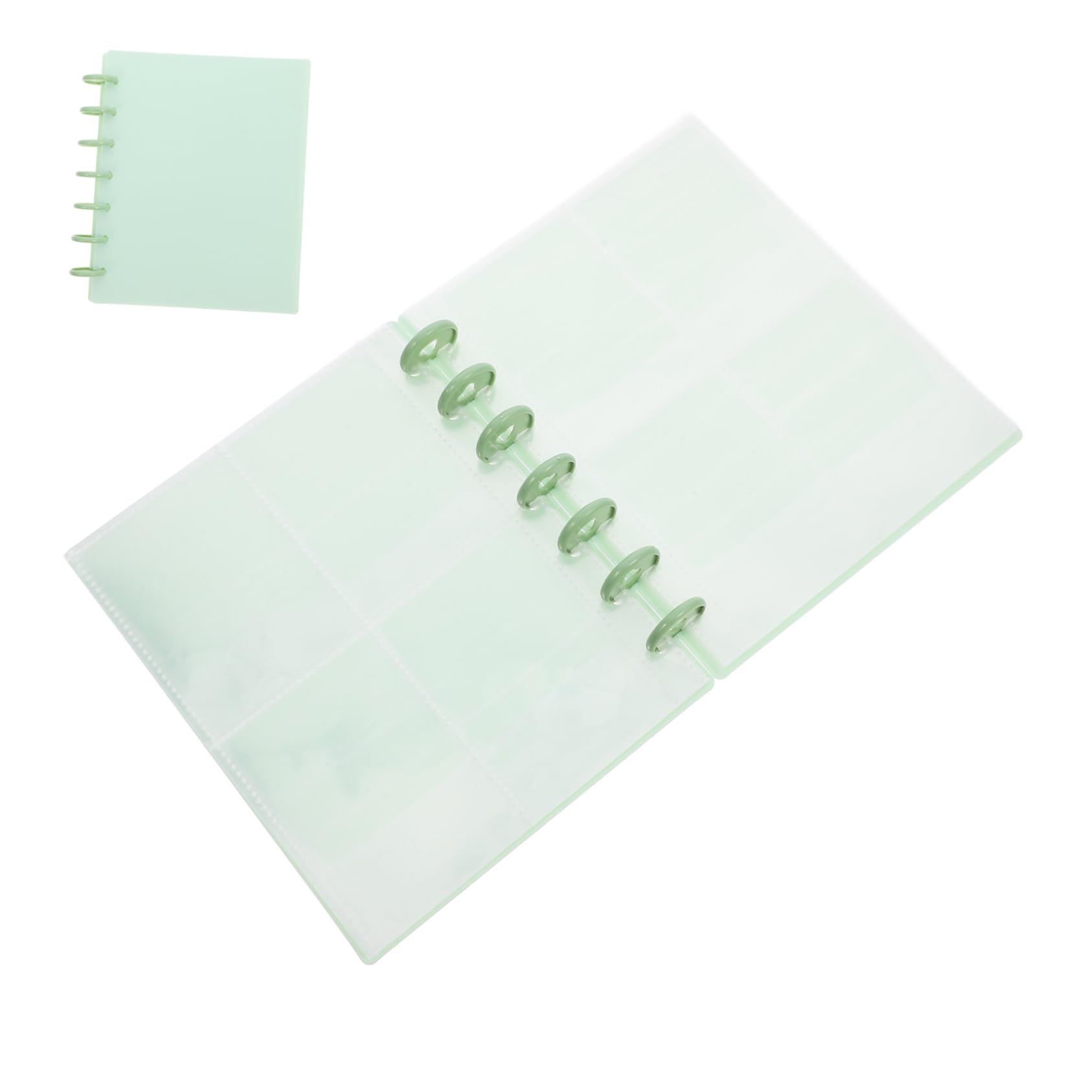 KALLORY Photocard Storage Album for Collectors Compact Photo Holder Pages Adorable Mushroom Button Design Matcha for Organizing Postcards and Cards