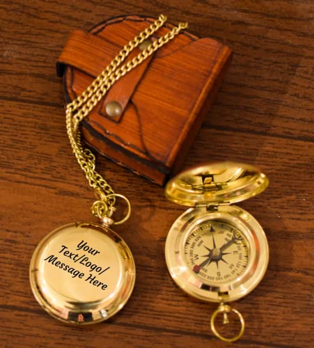 Brújula de latón grabada personalizada, regalo para San Valentín, Día del Padre y Día de la Madre miniatura 2