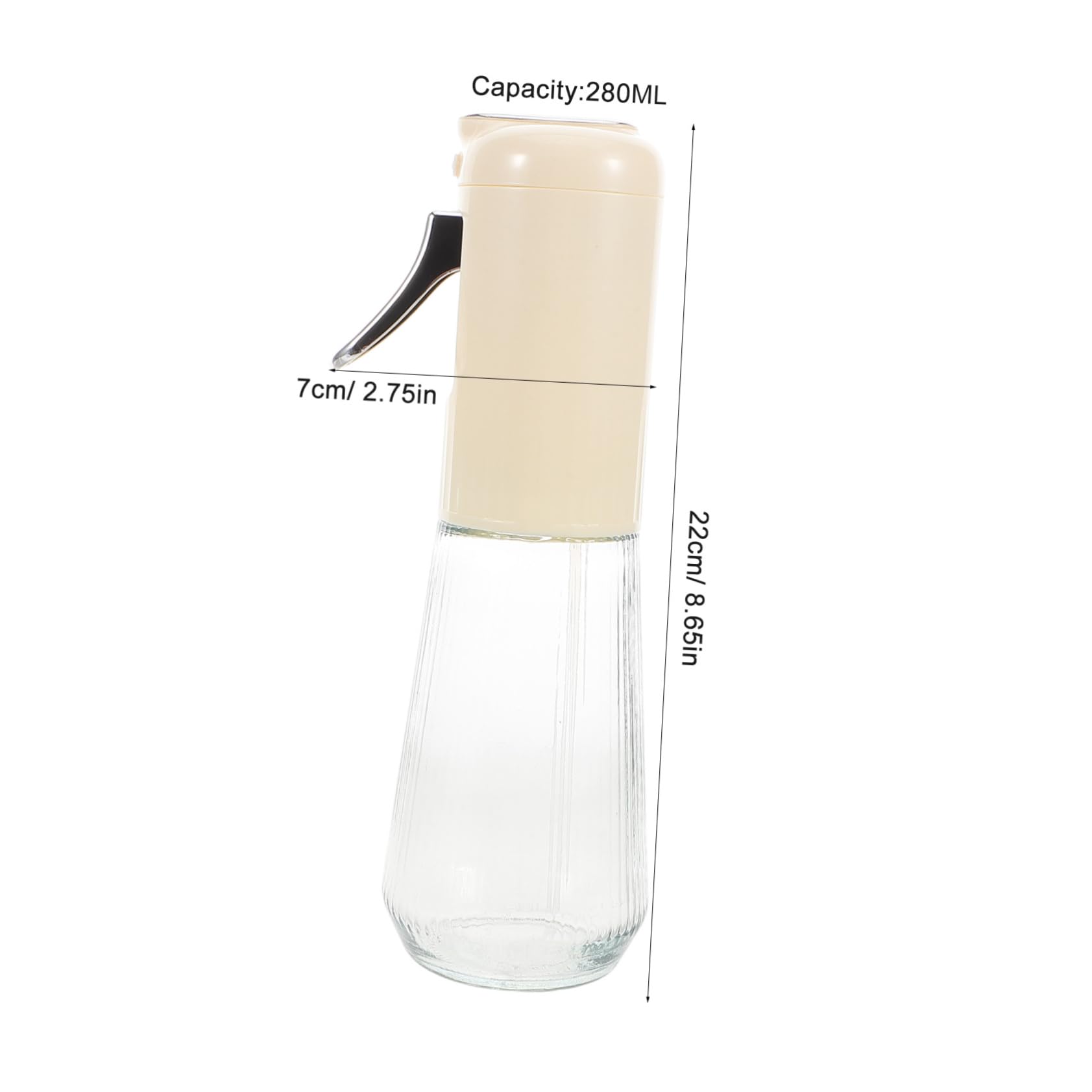 Garneck Ergonomic Handle Oil Mist Spray Bottle for Cooking 280ml Glass Oil Sprayer for Kitchen Use