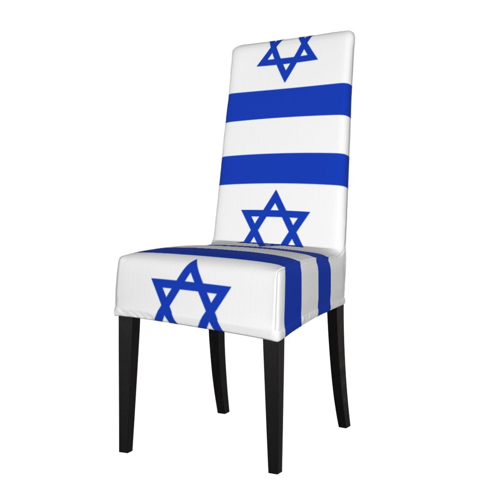 WHJSHOP Israeli flag Prints Protection Cover for Dining Chair - Stretchy & Wrinkle-Resistant Chair Throws, Perfect for Home & Event Decor