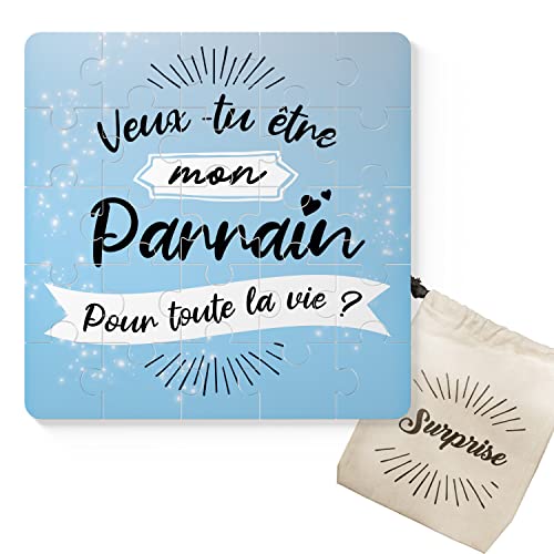Puzzle Parrain Demande Parrain Veux-tu être Mon Parrain ? Annonce Grossesse Annonce Naissance Livré avec Pochette Cadeau Cover