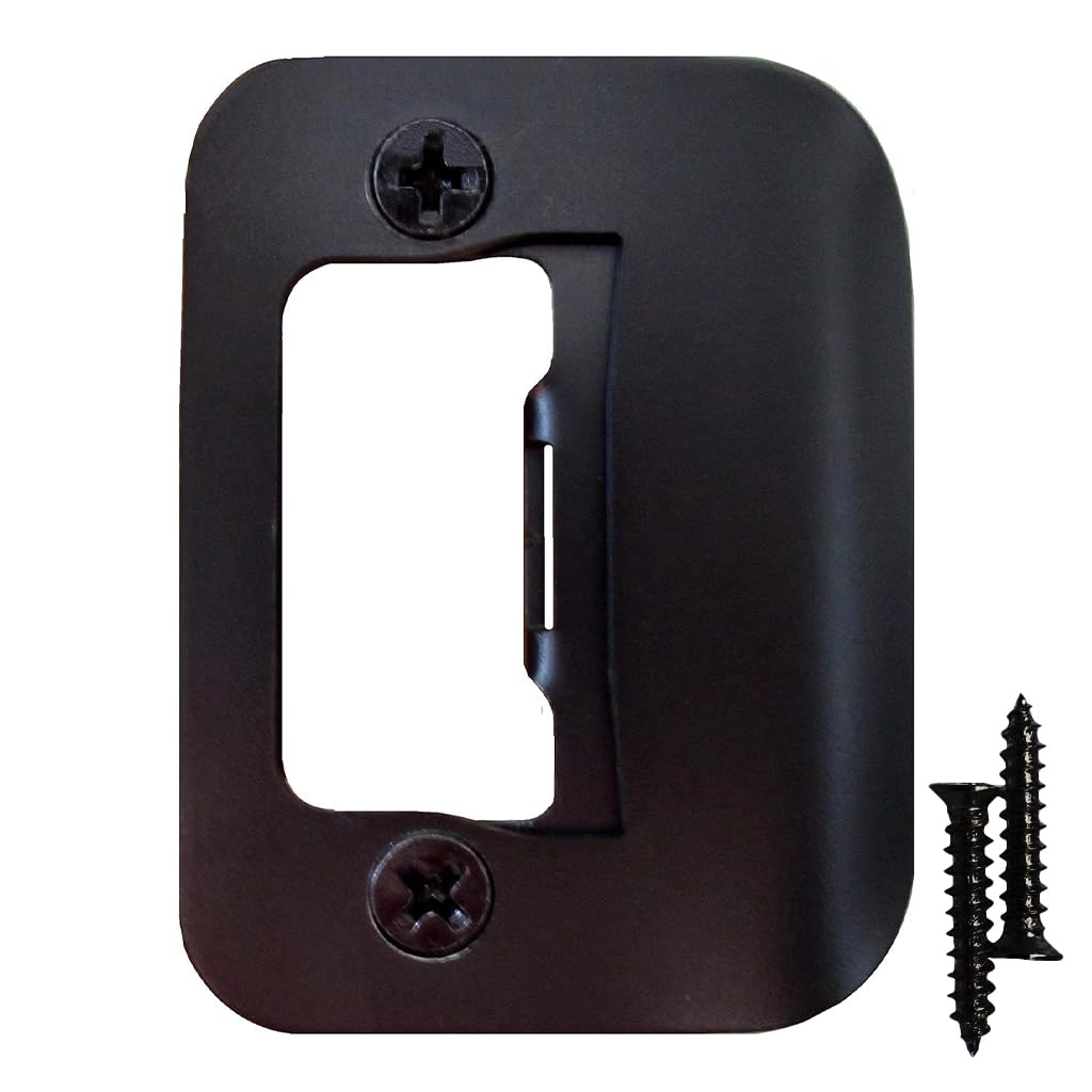 Gator Door Strike Plate with Screws, – 2-1/4" by 1-3/4" Universal Latch Restorer Alloy Steel Lock Hardware for Interior and Exterior Doors, Replacement Door Latch Plate | Oil Rubbed Bronze 1-Pack