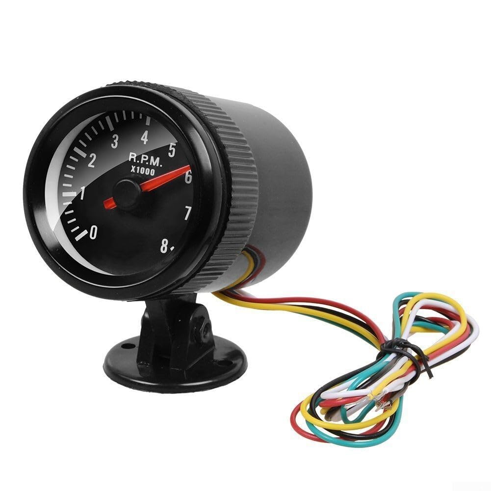 Lecreatekit Tacómetro de coche, para salpicadero, tacómetro de coche, indicador de luz LED, pantalla de contador de revoluciones, para ajuste de cilindro