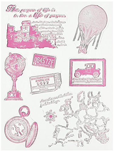 RAYHER Clear Silicone Stamps with Time Travel Theme