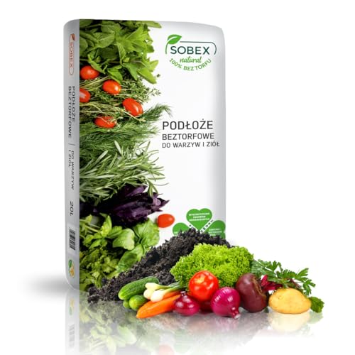 Torfreie Bio-Erde für Gemüse und Kräuter 20L – Nachhaltiges Pflanzsubstrat mit Kompost, Holzfaser, Rindenmulch und Braunkohle