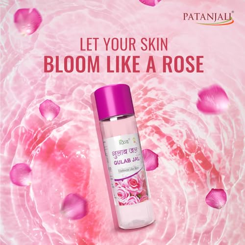 Image of Patanjali Divya Gulab Jal, Rose Water for Skin Care, Facial Toner, Hydrating Rose Essence 120ml (Pack of 8)