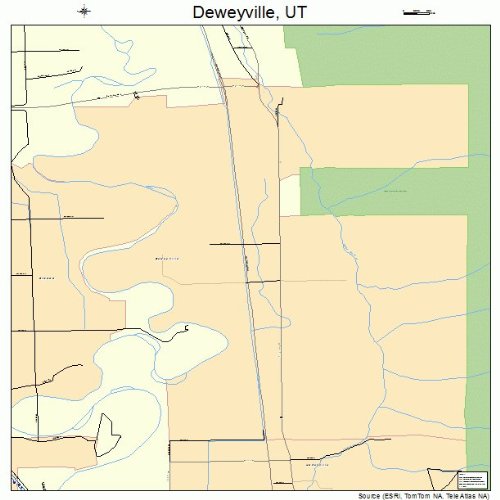 Large Street & Road Map of Deweyville, Utah UT Printed poster size wall atlas of your home