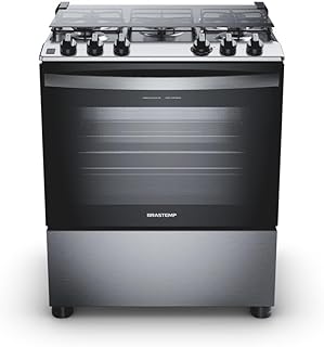 Fogão brastemp 5 bocas cor inox com turbo chama - bfs5gdr 110v
