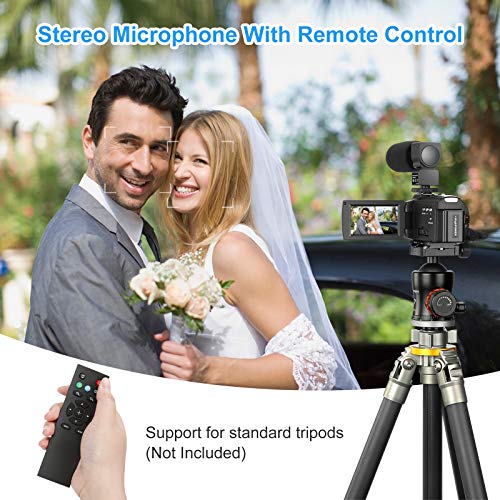 Video Camera Camcorder 4K 60FPS kicteck Ultra HD Digital WiFi Camera 48MP 3 inch Touch Screen Night Vision 16X Digital Zoom Recorder with External Microphone, Remote Control, Lens Hood, Stabilizer