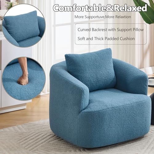Sillón giratorio peluche azul miniatura 4