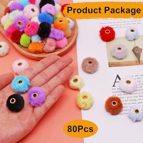 Pompons multicolores en fausse fourrure pour personnaliser vos accessoires