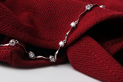 100% Bracciale Genuine Argento 925 Zirconia cubica...