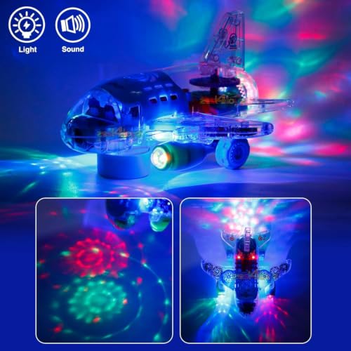 Image of Zest 4 Toyz Musical Aeroplane Toy for Kids with Lights & Sound Toy Bump & Go Action Gear Plane Toy Musical Toy for Kids Toys for Boys & Girls (Pack of 1) Battery Included