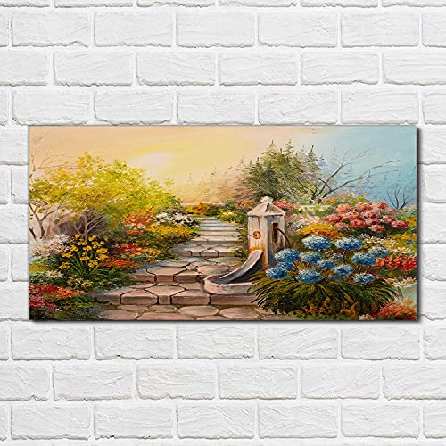 Décoration murale verre acrylique tableau fleurs arbre sauvage soleil - 2