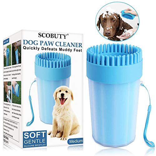 SCOBUTY Dog Paw Cleaner, Dog Paw Washer, Pet Paw Cleaner for Dogs Large&Medium Silicone Pet(Puppy) Paw Cleaner & Grooming Brush Cup Quick Wash Muddy Paws Cup, Cleans Dirty Muddy Pet Paws