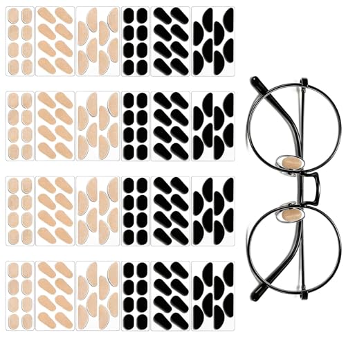 96 Pairs Foam Nose Pads for Eyeglasses, Self-Adhesive Non-Slip Glasses Nose Pad Cushion, Soft Bridge Pads in Multiple Shapes and Colors for Sunglasses and Plastic Frames