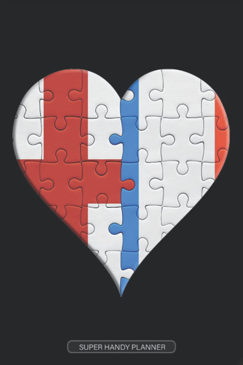 Planner: English French Flag United Heart Jigsaw Puzzle Flags Of England France