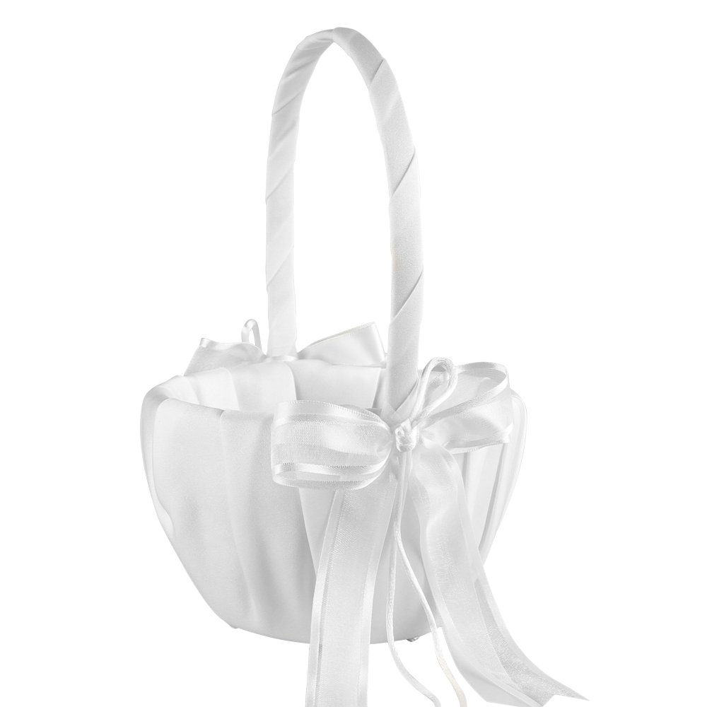 Ivy Lane Design Wedding Accessories Simplicity Flower Girl Basket, White