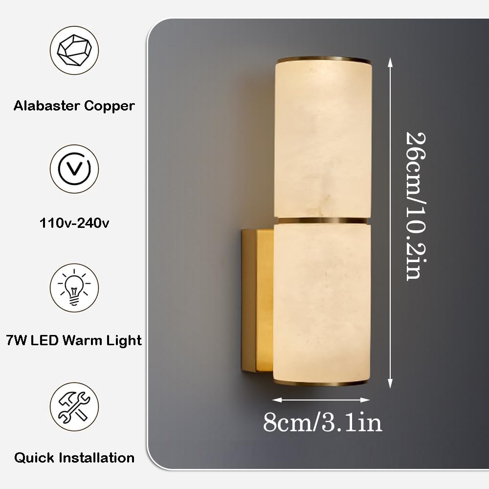 Aplique de pared con luz cálida, cableado