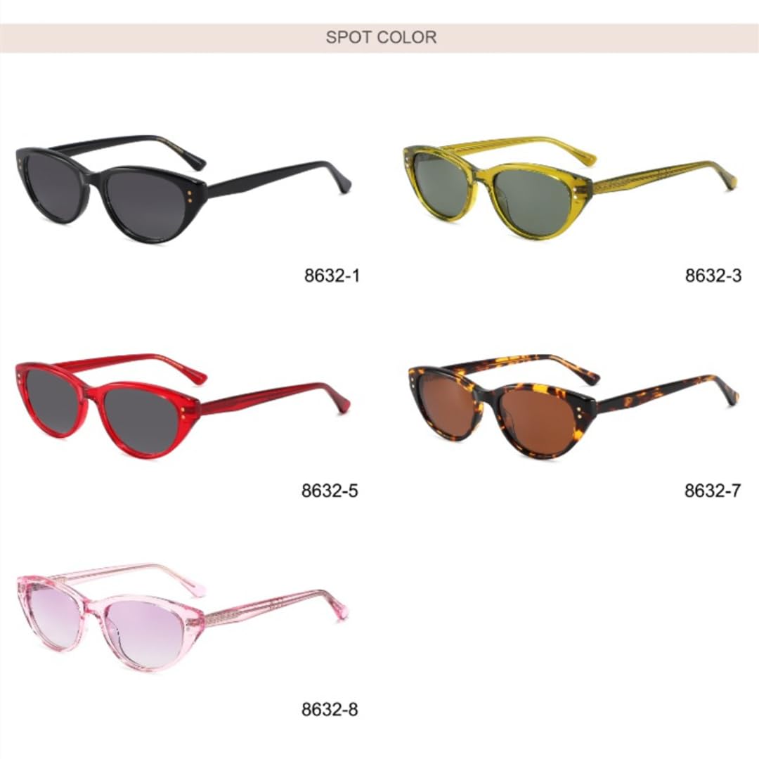 Occhiali da sole polarizzati in acetato occhio di gatto donna moda uomo Uv400 retrò