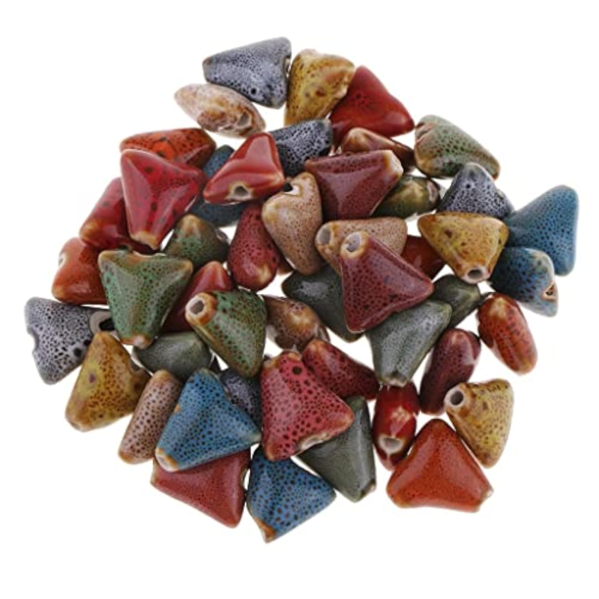 Flower Glaze Ceramic Beads for DIY Bracelet Making, 4x50 Pieces