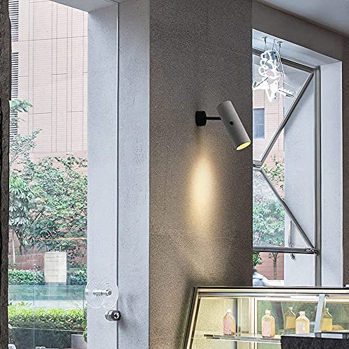 Lámpara de pared de cemento negra con downlight GU10 ajustable para iluminación interior 6