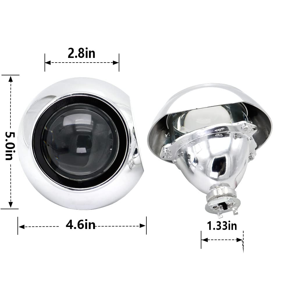 Angel Eyes 2,5 Zoll 8,0 Zoll Projektor Linse 3,0 Zoll Universal Auto Scheinwerfer Stil Scheinwerfer Maske Renovierung DIY H7 H4 Scheinwerfer Linsen LED Angel Eyes (Lens WITH SHROUDS)