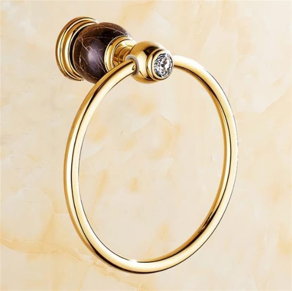 Toallero Retro, toallero de Mano for baño, toallero de baño, toallero de Mano for baño, Anillos de Toalla Dorados de Lujo, toallero de latón Macizo de Cristal, toallero de Base Redonda, Toalla Pulida