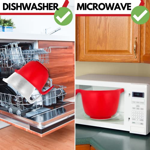 Osnell Usa Mixing Bowls With Pour Spout, Set Of 2 | Plastic Bowls Ideal For Mixing Up Cakes, Salad Bowls, Microwave And Dishwasher Safe, Large Size | 3.6 Quart | Baking Supplies #TOP3