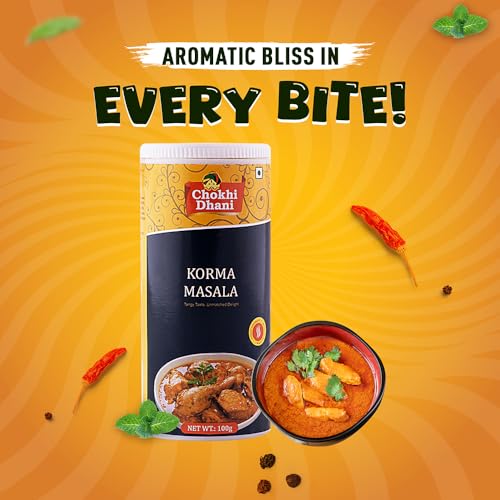 Image of Chokhi Dhani Korma Masala Powder 100g | Mughlai Korma Spice Mix | Rich Creamy Curry Masala for Chicken, Mutton & Veg Korma | Restaurant Style Gravy Masala
