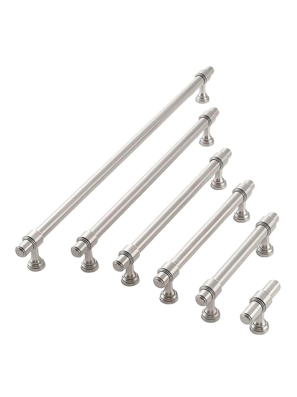 ZRHWSPD Brushed Nickel Cabinet Pulls Brushed Nickel Brass Furniture Handles Silver Cabinet Pull Handle Drawer Bar Modern Door Knob Hardware(160mm)