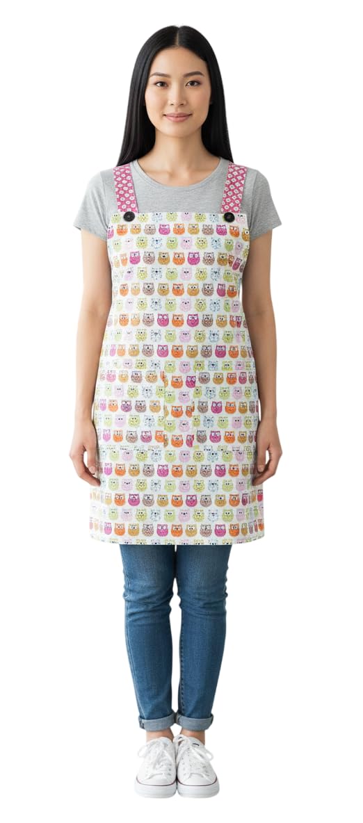 Galba®.Bata, Babi, Delantal, Estola de maestra de educacion Infantil BUHOS COLORES (Edcicon Limitada) llevate un regalo por Compra.