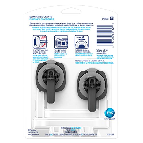 Image of Febreze Air Freshener, CAR Vent Clip Air Freshener, Midnight Storm Air Freshener (2 Count, 0.13 oz)(Pack of 8)