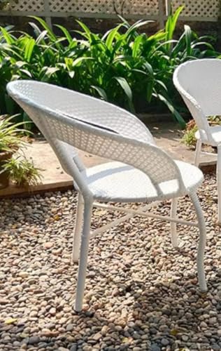 Image of 2+1 Outdoor Indoor Furniture Sets Rattan Wicker Chair Patio Set Bistro Set Conversation Set Balcony Outdoor Garden Furniture Chair (White with Multicolor Cushion & Pillow)