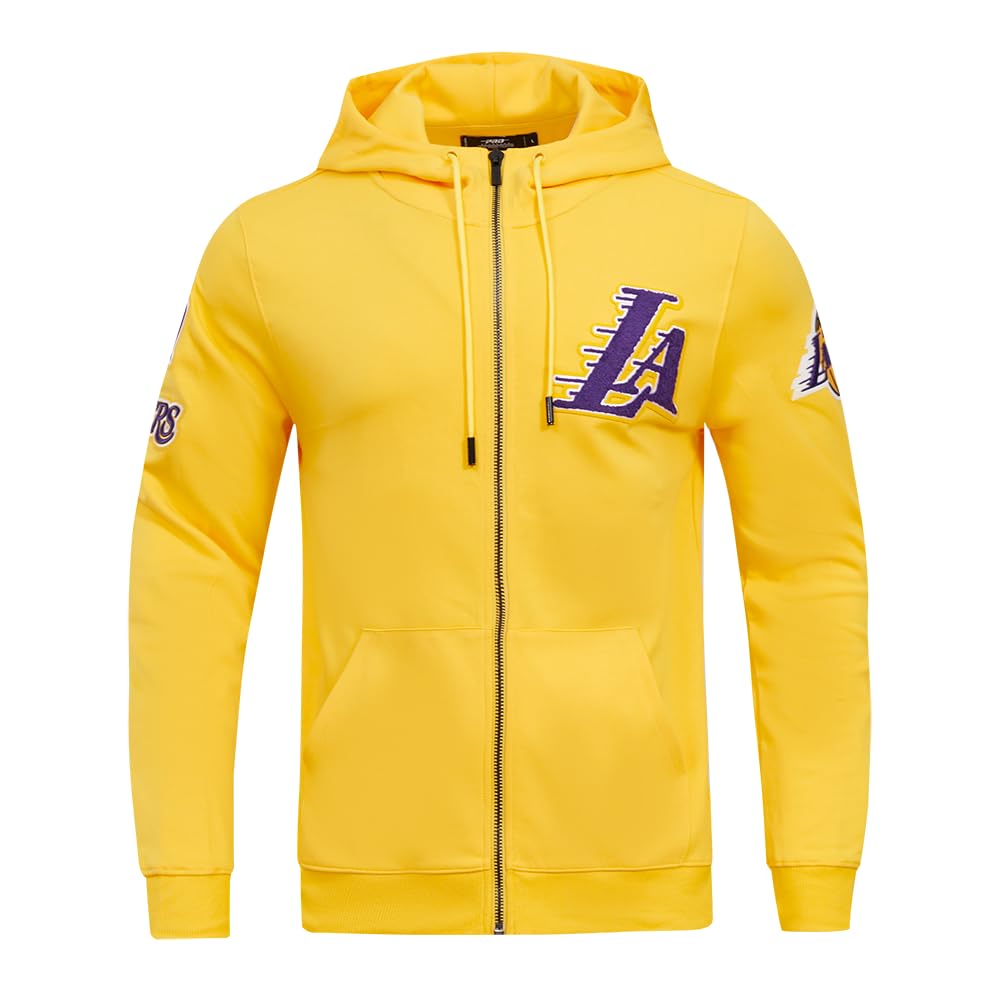 Pro Standard Men's NBA Los Angeles Lakers Classic Chenille Full Zip Hoodie Yellow