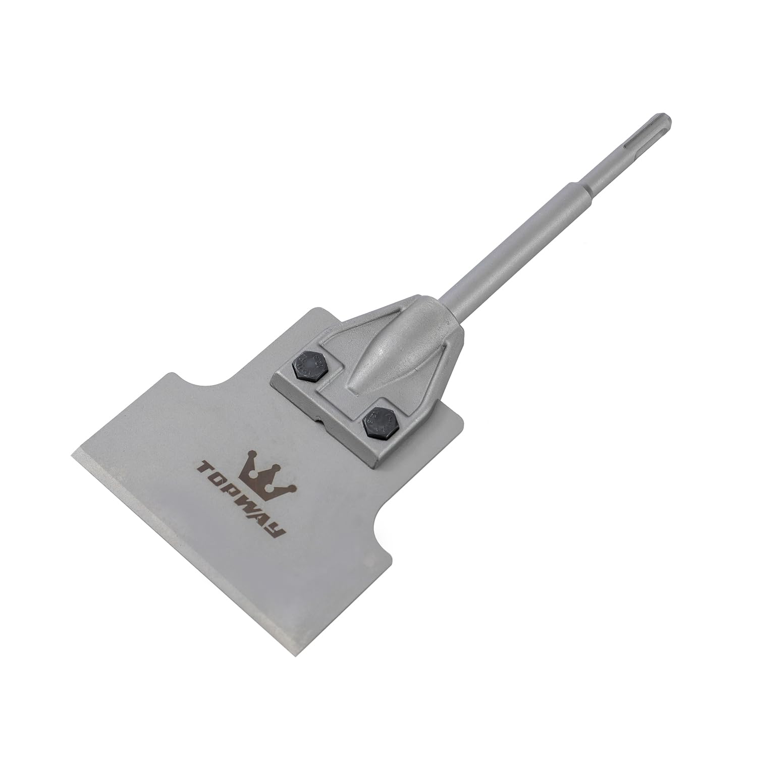 TOPWAY Set di SDS Plus/Max Scalpello per Piastrelle 4 Pollici + 5 Pollici Raschietto per Pavimenti, Scalpello a Spatola per Rimozione di Piastrelle, Tappeti, Linoleum 121118