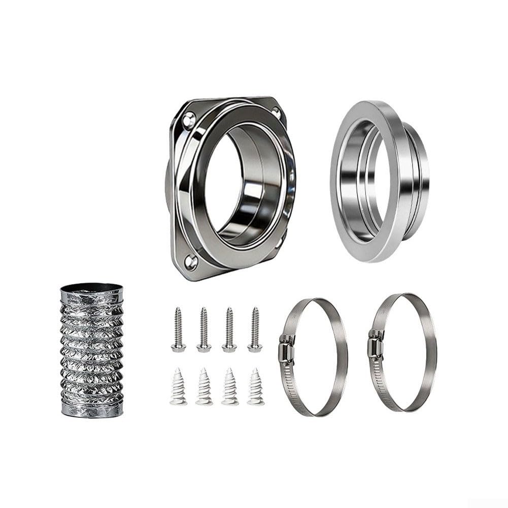10,2 cm magnetisches Trockner-Lüftungsanschluss-Set, Schnelltrennadapter mit Aluminiumschlauch und Stahlklemmen für Waschmaschinentrockner, Entlüftungsreinigung in kompakten Waschbereichen (Paket 3)