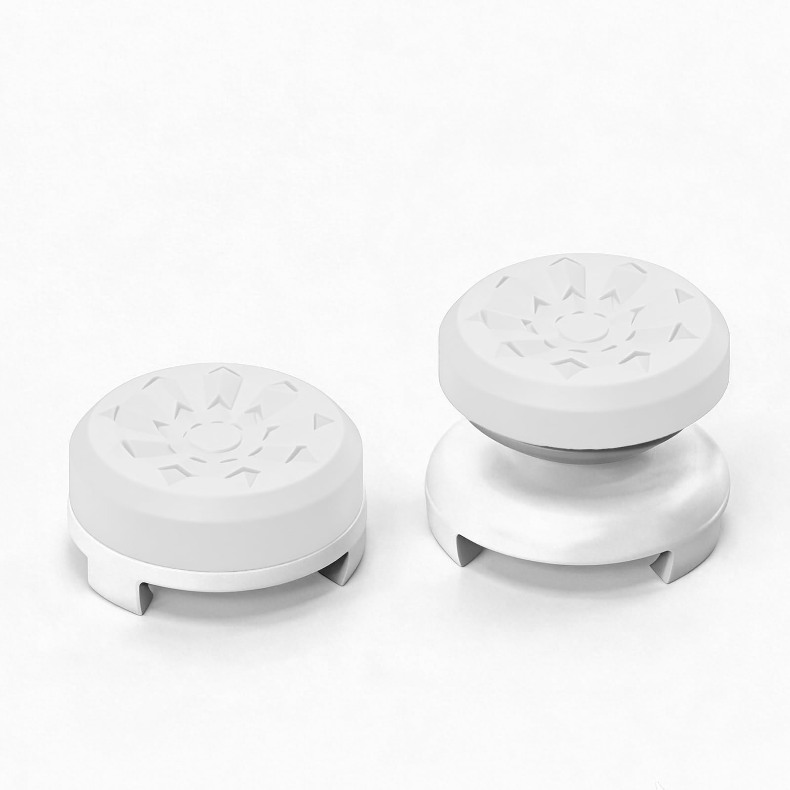 White Thumb Stick Grips for PS5 & PS4 Controllers, Anti-Slip Silicone Controller Thumb Grips, Joystick Grip Caps to Improve Accuracy & Reduce Fatigue, Gaming Analog Stick Covers (2PCS)