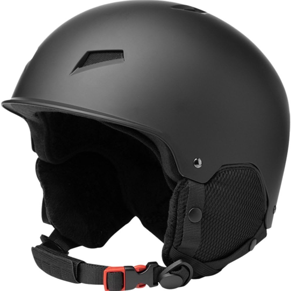 Zimowy kask snowboardowy z nausznikami dla mężczyzn i kobiet, ciepły kask śnieżny ze stałym paskiem, bezpieczny kask narciarski do sportów narciarskich