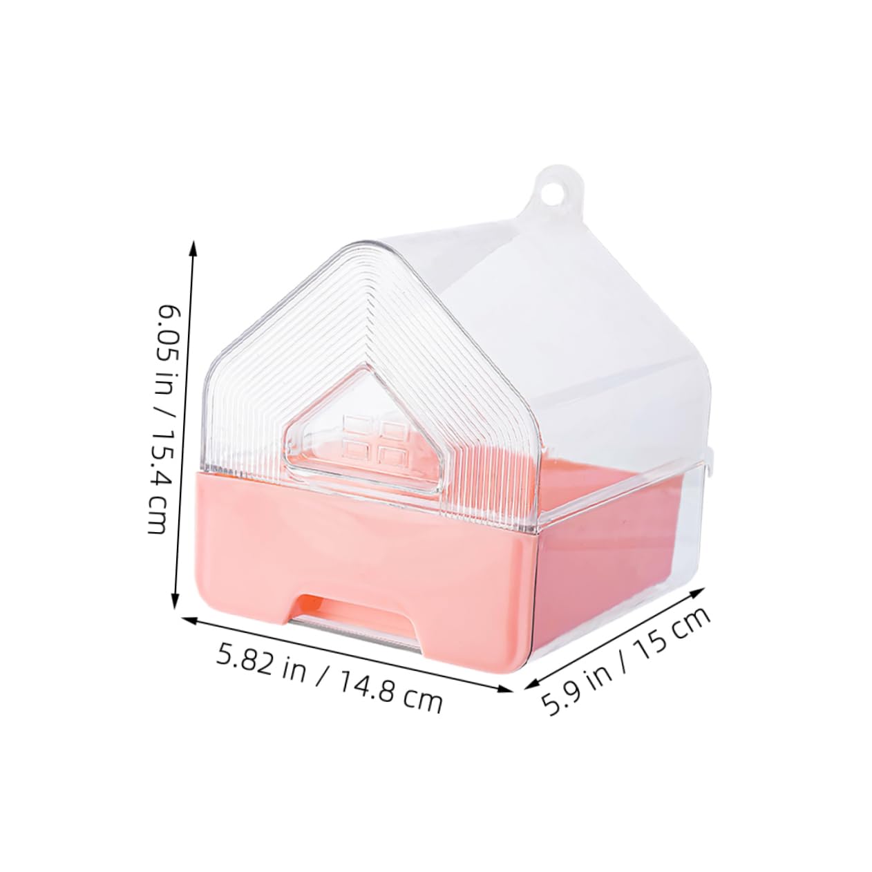 Supvox 2 Stück Vogelbadewanne zum Hängen Transparent mit Schublade Multifunktional als Vogelkäfig Duschbox für Sittiche Nymphensittiche und Kleine Papageien Baden und Füttern