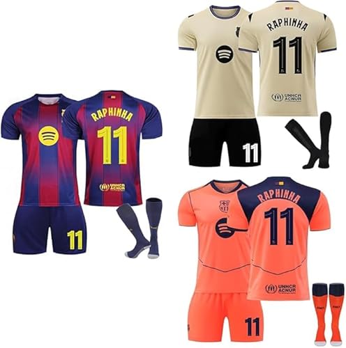 [LAXIDAI] 25-26 �o���Z���i �z�[�� �A�E�F�C �T�b�J�[�E�F�A �ԍ�11 ���t�B�[�j�� �T�b�J�[ ���j�t�H�[�� Raphinha �X�|�[�c �V���c �㉺�Z�b�g �ĕ� ���K ������� �C���t�� ����� (�T�C�Y XXL,A) [���s�A���i]