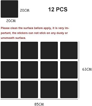 Square Mirror Wall Stickers, 12Pcs Self Adlhesive Removable 3D Acrylic Mirror Wall Sheet Plastic Mirror Tile, Art DIY Home Decorative for Living Room Sofa TV Background Bedroom Wall Decoration (20 cm)