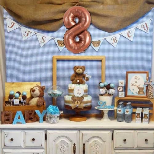Image of TONIFUL Number Balloon 16 Inch 10 Pcs Brown 0-9 Birthday Number Balloons