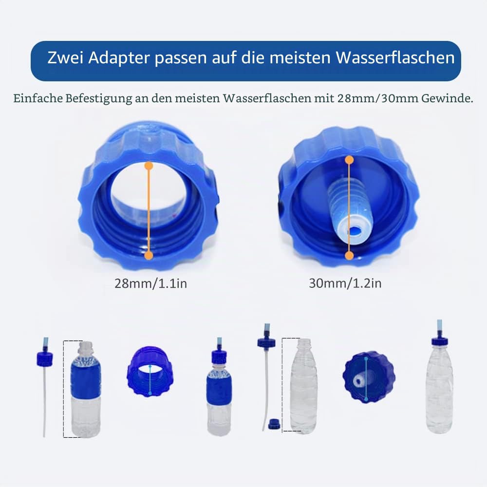 Wasserflasche Trinkschlauch Schlauch,Wasserflaschen-Trinkschlauch mit Doppeladapter Trinksystem Trinkschlauch-Kit für Radfahren Trekking Angeln Bootfahren Camping