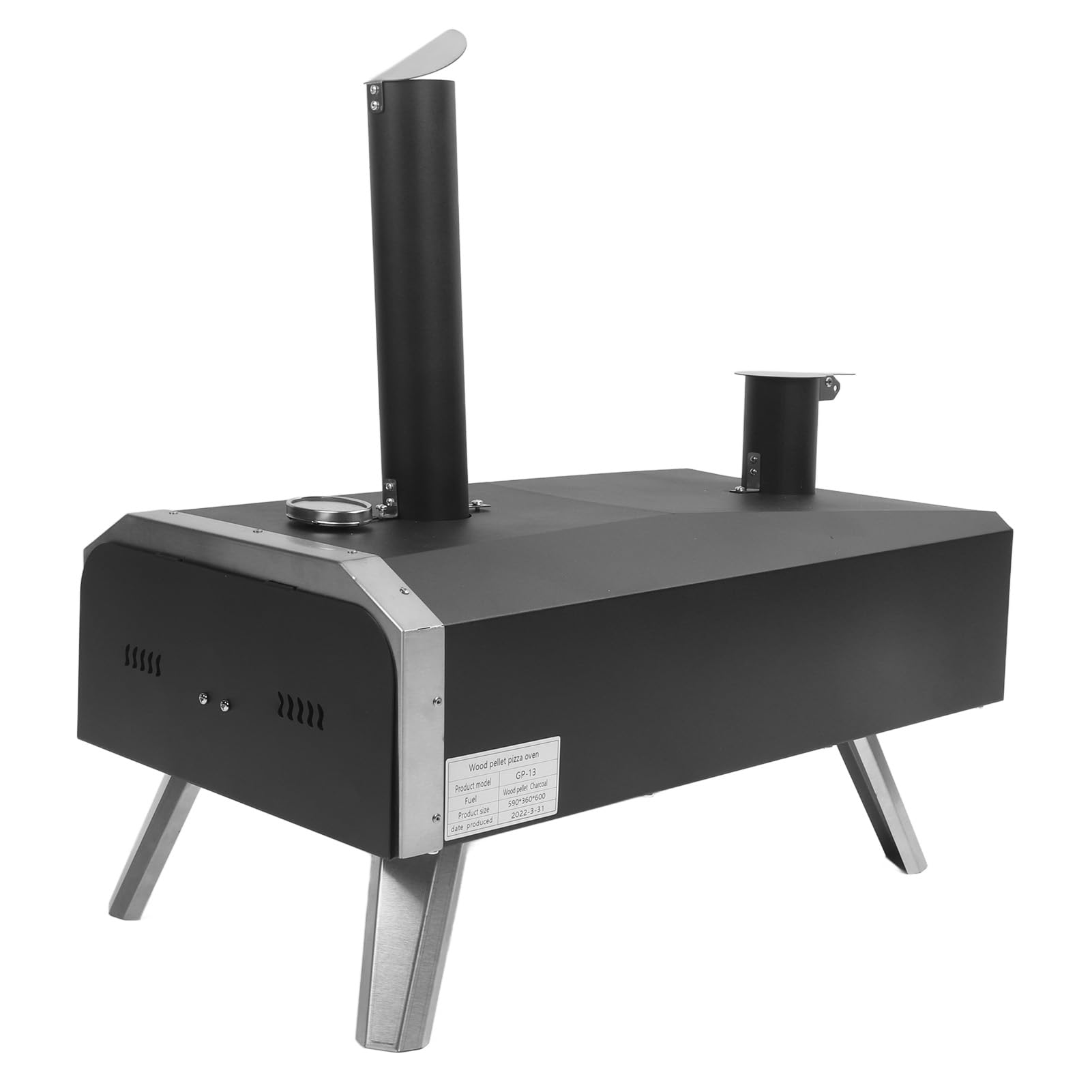 Outdoor Pizzaofen 12 Zoll Holzfeuer Tragbar Edelstahl