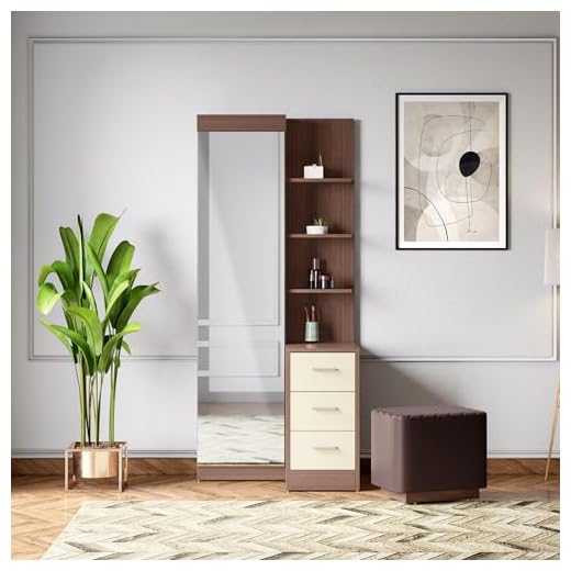 GODREJ INTERIO Aero Particle Board Dressing Table with Stool, 1 Year Warranty