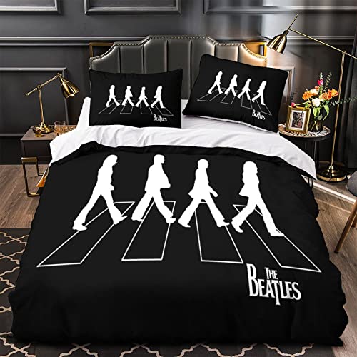 The Beatles Parure De Lit 3 Pièces pour 2 Personnes À Groupe de Rock Rock ‘n’ Roll Impression 3D Housse De Couette en… - Les Beatles, Paul McCartney, John Lennon, RIngo Starr, George Harrison The Beatles Parure De Lit 3 Pièces pour 2 Personnes À Groupe de Rock Rock 'n' Roll Impression 3D Housse De Couette en… – Image 4