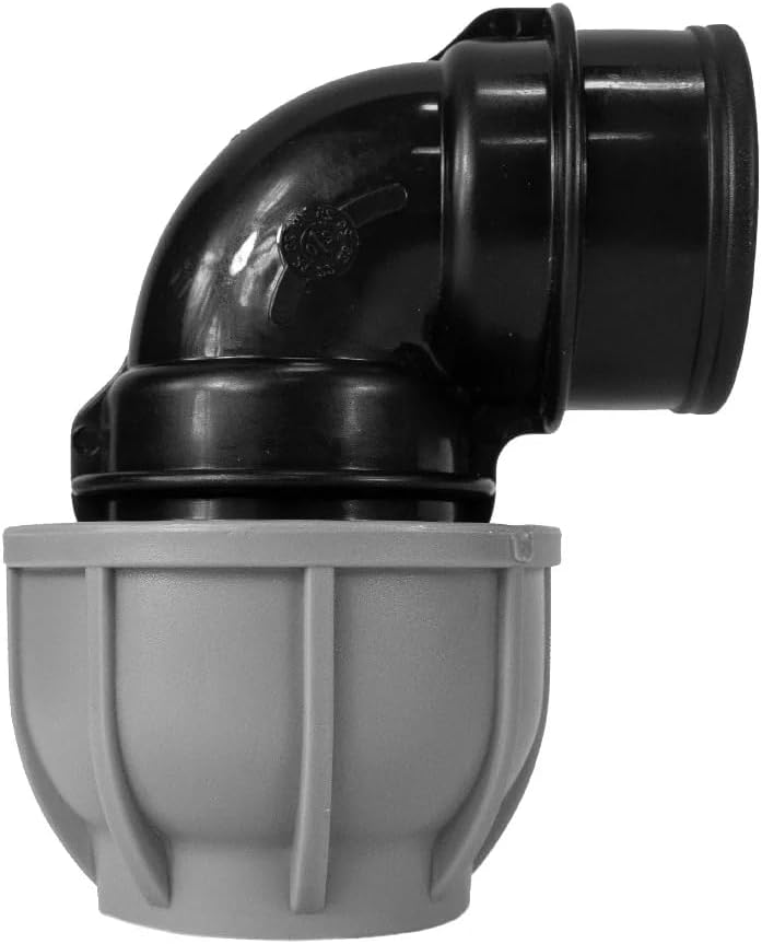 MDPE Compression Fitting PN10 - Elbow 20mm x 3/4" BSPF - Durable Pipe Connector for Water Supply and Irrigation Systems