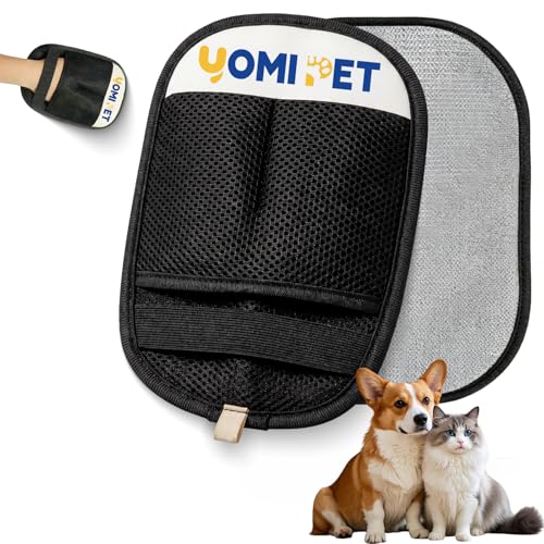 YOMI PET Hair Remover Glove for Cats & Dogs Reusable Electrostatic Pet Hair Removal Tool. 2026 Upgraded Version Pet MagicBrush for Carpets Sofas Clothing Car Seats Etc. (1)