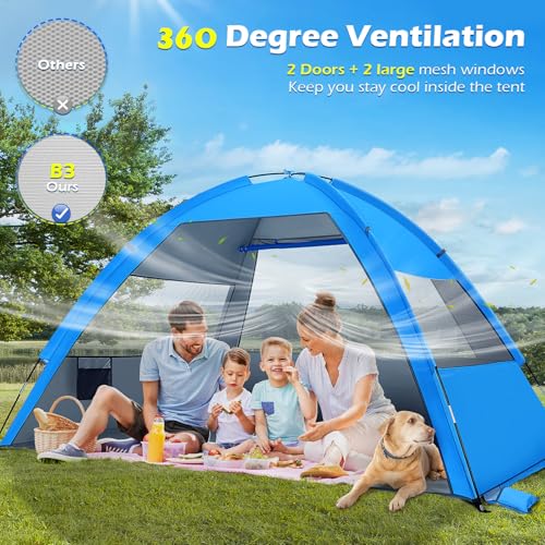 Carpa de playa grande plegable Mobestech para 3-4 personas miniatura 5